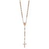 Chisel Stainless Steel Polished Rose IP-plated 30" Rosary Necklace - 3 of 4