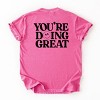 Simply Sage Market You're Doing Great Smiley Face Front And Back Garment Dyed Tee - M - Crunchberry - 2 of 4