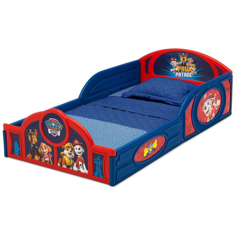 Toddler PAW Patrol Plastic Sleep and Play Kids&#39; Bed with Attached Guardrails - Delta Children, 4 of 12