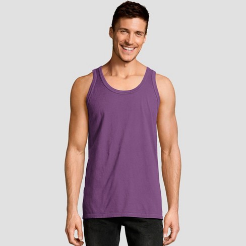 Hanes Men's Big & Tall 1901 Garment Dyed Tank Top - Purple 3xl : Target