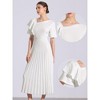 Allegra K Women's Ruffles Short Sleeve Asymmetrical Neck Pleated Hem Midi Dress - 2 of 4