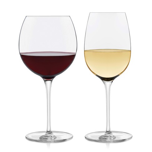Libbey Stemless 12-Piece Wine Glass Party Set for Red and White