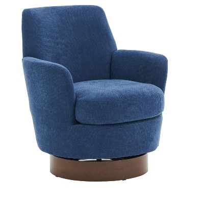 NicBex Polyester Swivel Round Barrel Accent Chair,Upholstered Swivel Living Room Chairs with Mid-Height Backrest,Accent Chairs for Living Room