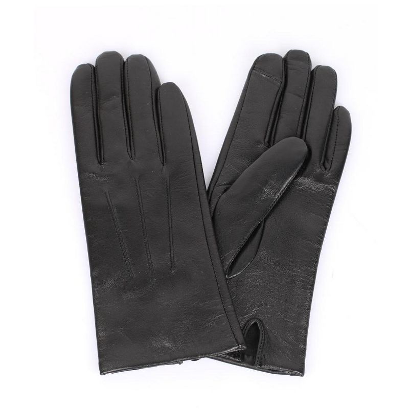 Karla Hanson Women's Deluxe Leather Touch Screen Gloves - Black, 1 of 5