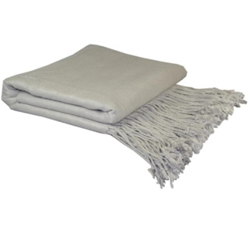 Piccocasa Travel Soft Warm Classic Solid Color Throw Blanket Light Gray ...