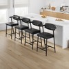 Furniture Set of 2/4, Vintage PU Leather Counter Height Barstool with Back, 25.59" H Seat Height Stools, Upholstered Bar Chairs for Kitchen lsland - 3 of 4