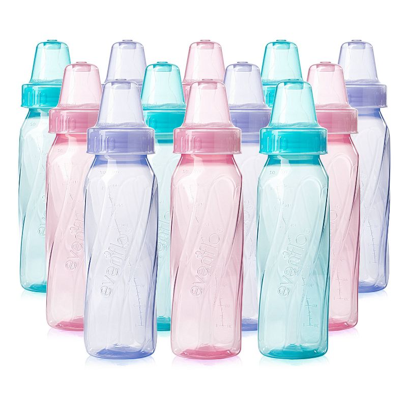 Evenflo Feeding Classic Tinted Plastic and Silicone Baby Bottles - 8oz/12ct, 1 of 7
