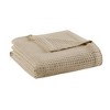 Sapphtopaz Waffle Weave Cotton Blanket, Ultra Soft Breathable Throw Blanket, 90"W x 90"L Cooling Blankets for Bed, Full/Queen Blanket - 2 of 4