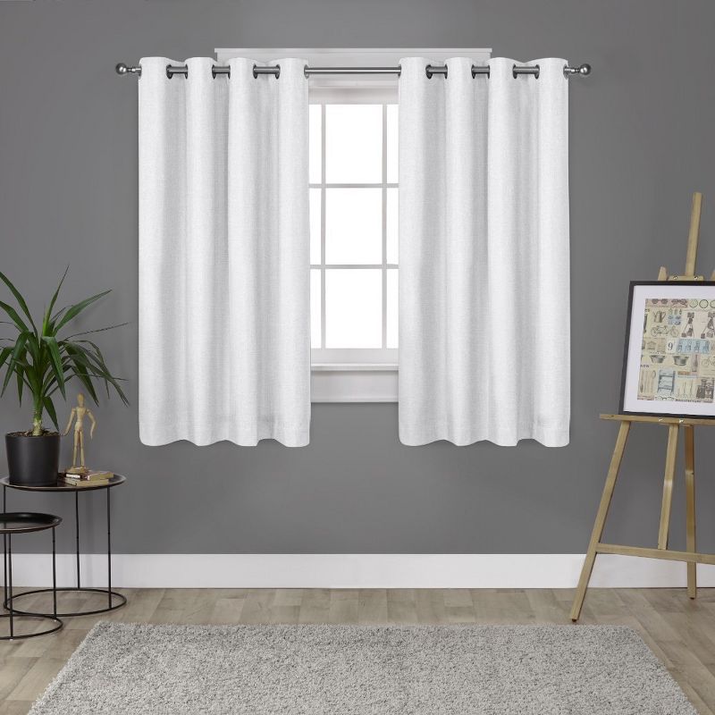 London Thermal Textured Linen Grommet Top Blackout Window Curtain Panel - Exclusive Home™, 1 of 6