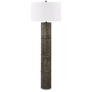 Signature Design by Ashley Jebson 66" Bronze Metal Floor Lamp with Drum Shade, Dark Bronze Finish - 1 of 4
