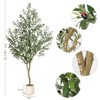 5FT Faux Olive Tree Tall,Olive Trees Artificia Indoor with White Planter - 2 of 4
