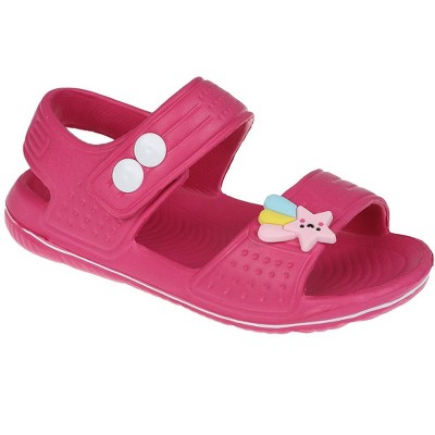 FOAMWALK Toddler Girl's EVA Sandals with Charm Detail- Comfy Sandals for Toddler