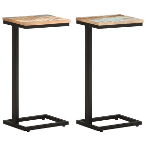 vidaXL Side Tables 2 pcs 12.4"x9.6"x25.4" Solid Reclaimed Wood - 1 of 4