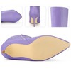 BLISSFUL STEP Women's Zipper Pointed Toe Stiletto Heel Knee High Dress Boots - 3 of 4