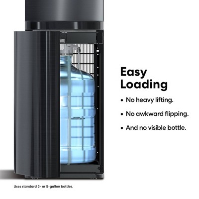 Brio Black Stainless Steel Tri-Temperature Bottom Load Water Cooler