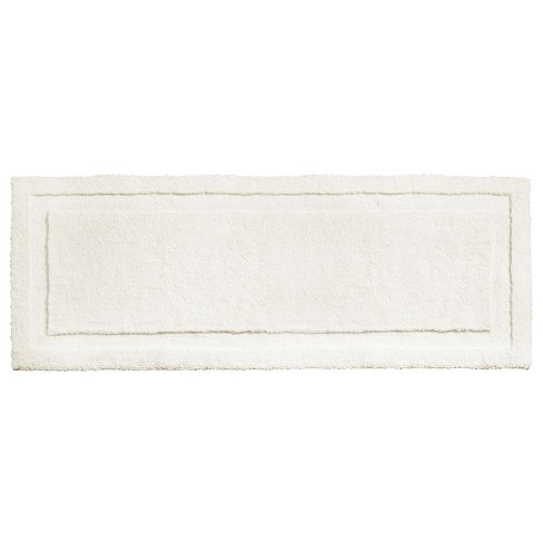 Non-Slip Striped Ivory Plush Microfiber Oversized Bath Rugs Long