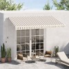 Vynxaria Retractable Awning - 12' x 10' Patio Sunshade Canopy with Manual Crank - Beige and White - 3 of 4