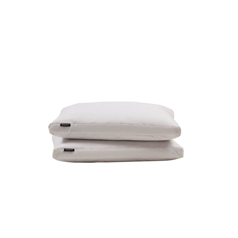 2pk Microfiber Medium Firm 2" Gusset Feather And Down Pillow - Beautyrest, 1 of 4