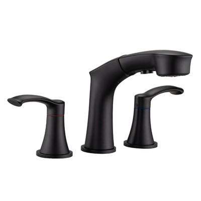PROOX 8 in. Widespread Double Handle Bathroom Faucet  with Pull Out Sprayer