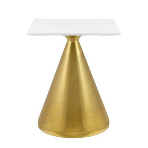 24" Tupelo Square Dining Table Gold White - Modway: Modern Style, 28.5" Height, Metal Base - 1 of 4