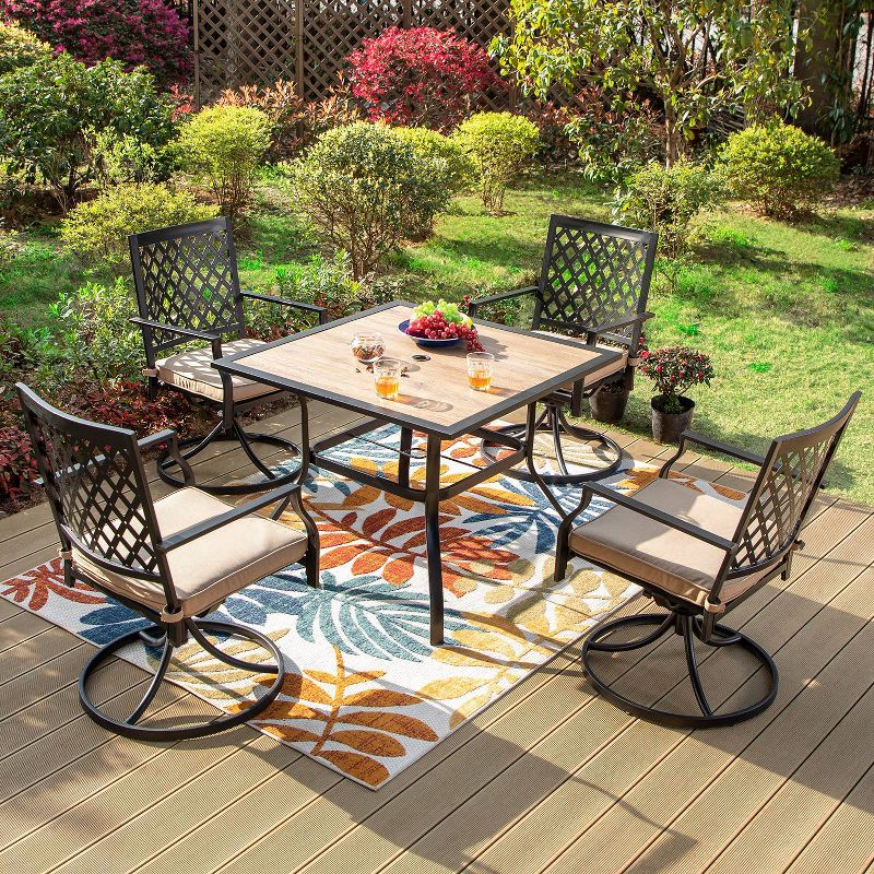 5pc Outdoor Swivel Chairs &#38; Square Table - Captiva Designs, 1 of 11