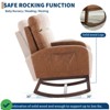 L-Shape Rocking Chair Nursery Glider Chair Nursery Chair w/High Back and Side Pocket Rocking Accent Armchair - 4 of 4
