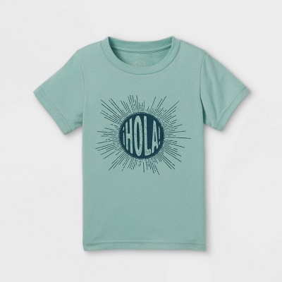 Latino Heritage Month Toddler Hola Short Sleeve T-Shirt - Mint Blue 2T