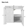 36" Vintage Bathroom Vanity with Ceramic Sink,Adjustable Shelf and Soft Close Doors for Small Bathrooms-The Pop Home - 4 of 4