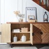 Sideboard Buffet Cabinet,Wooden Buffet Cabinet With Adjustable Shelves And Four Doors,Storage Cabinet For Living Room-Cuddlewood - 3 of 4