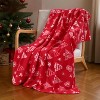 Christmas Flannel Blanket Bulk Warm Soft Gingerbread or Tree Blankets for Bed Sofa Couch Pet Holiday Decoration Gift. - 2 of 4