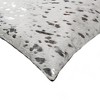 HomeRoots Set of Two 12" X 20" Gray and Silver Abstract Cowhide Lumbar Throw Pillows with Glitter - 4 of 4
