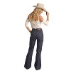 Women's High Rise Stripe Jacquard Trouser Jean - Rock & Roll Denim - 4 of 4