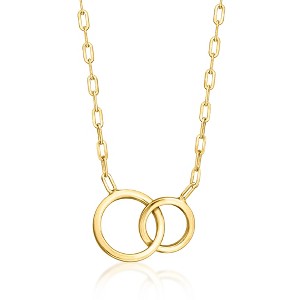 Pure Collection by Ross-Simons Italian 18kt Gold Vermeil Double-Circle Necklace Size 16 - 1 of 4