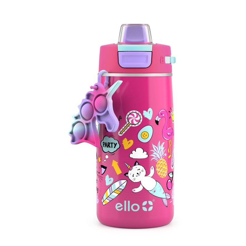 Ello 12oz Stainless Steel Colby Pop! Water Bottle with Fidget Toy, 1 of 5