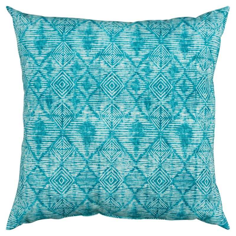 22&#34;x22&#34; Oversize Poly-Filled Diamond Indoor/Outdoor Square Throw Pillow Blue - Rizzy Home, 1 of 7
