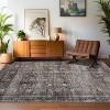 Washable Area Rugs Non-Slip Vintage Rugs for Living Room, Low Pile Stain-Resistant Distressed Oriental Carpet, Foldable Floral Print Floor Covering - 4 of 4