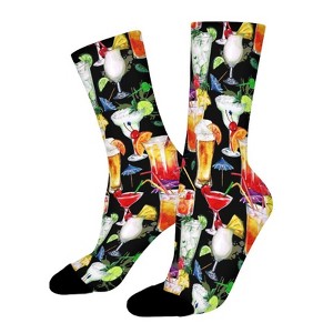Liquor Cocktail Women Printed Crew Socks Funny Funky Socks Soft Polyester Novelty Gifts for Artists Men - 1 of 1