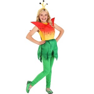 HalloweenCostumes.com S  Girl  Kid's Tiger Lily Flower Costume | Flower Costumes, Orange/Yellow/Green - 1 of 4