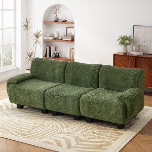 94.5" x 35.4" Chenille Modern 3-Seater Sofa with Spacious Seating, Plush Support - 1 of 4