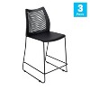 Flash Furniture 3 Pack Hercules Stackable Counter Stool with Air-Vent Back and Powder Coated Sled Base - 2 of 4