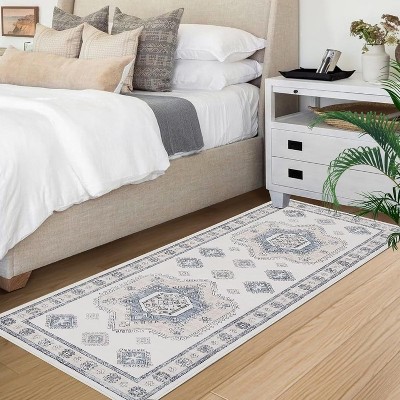 Acekool Bohemian Throw Rug - Machine Washable Non-Slip Low Pile Indoor/Outdoor Carpet for Bedroom, Living Room & Kitchen