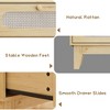 Rattan Dresser for Bedroom, 3 Drawers Dresser for Closet, Chests of Drawers - 4 of 4