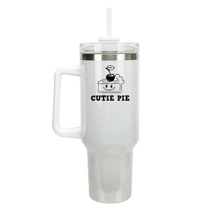 100 North Cutie Pie Cherry Slice Cartoon 40 oz. Stainless Steel, Large Water Bottle Coffee Mug, Spill & Leak Resistant, Thermal Travel Tumbler with - 1 of 1