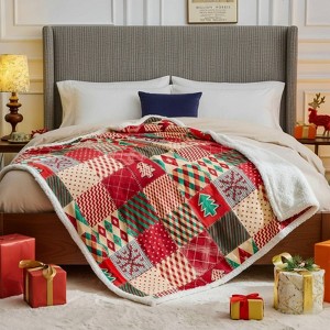 FIONECA Reversible Flannel Holiday Throw Blanket For Seasonal Decor - 1 of 4
