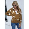 I AM A FASHION JUNKY Stars Print Zip Up Long Sleeve Drawstring Hoodie - 2 of 4