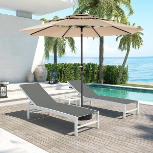 Gulches Aluminium 10ft 3 Tier Auto-tilt Umbrella ,Outdoor Patio Umbrella - Market Table Pool Deck Umbrella (Base Not Included)( khaki ) - 1 of 4