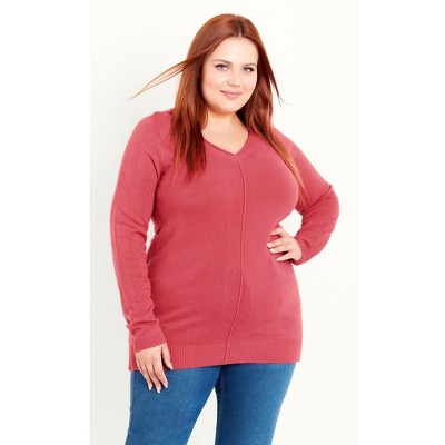 Avenue Women's Plus Size V Neck Sweater