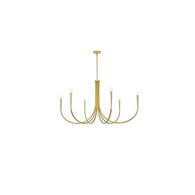 Elegant Lighting Layne 50 inch chandelier in Brass