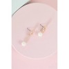 Slickblue Women's Drop Earrings, Gold Pearl Asymmetrical Style, Crushed Metal Detail, 0.8"-1.2", Alloy - 2 of 2