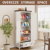 AMERLIFE Farmhouse Kitchen Pantry Cabinet, 72" Tall Storage Cabinet with Adjustable Shelves & Barn Doors - 3 of 4